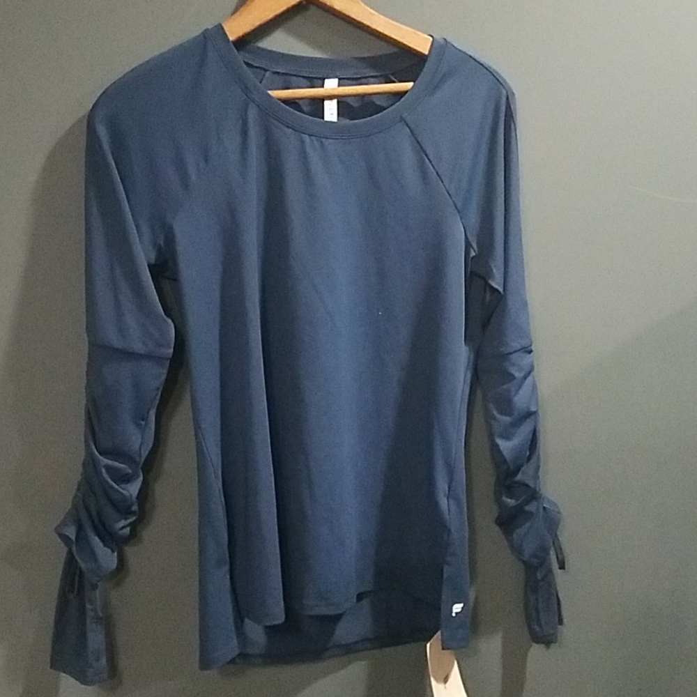 Fabletics Cashel Blue Adjustable Long-Sleeve Shirt‎ Thumbholes Small